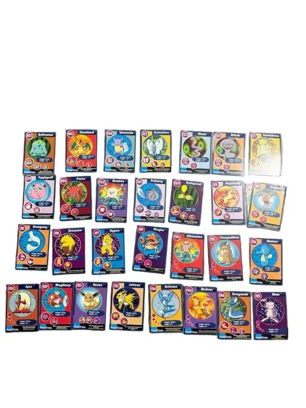 Vintage 1999 Burger King Pokemon The First Movie Trading Cards PokeTrivia Bundle